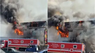 Алматы қаласында үш қабатты ғимараттан өрт шықты (ВИДЕО)