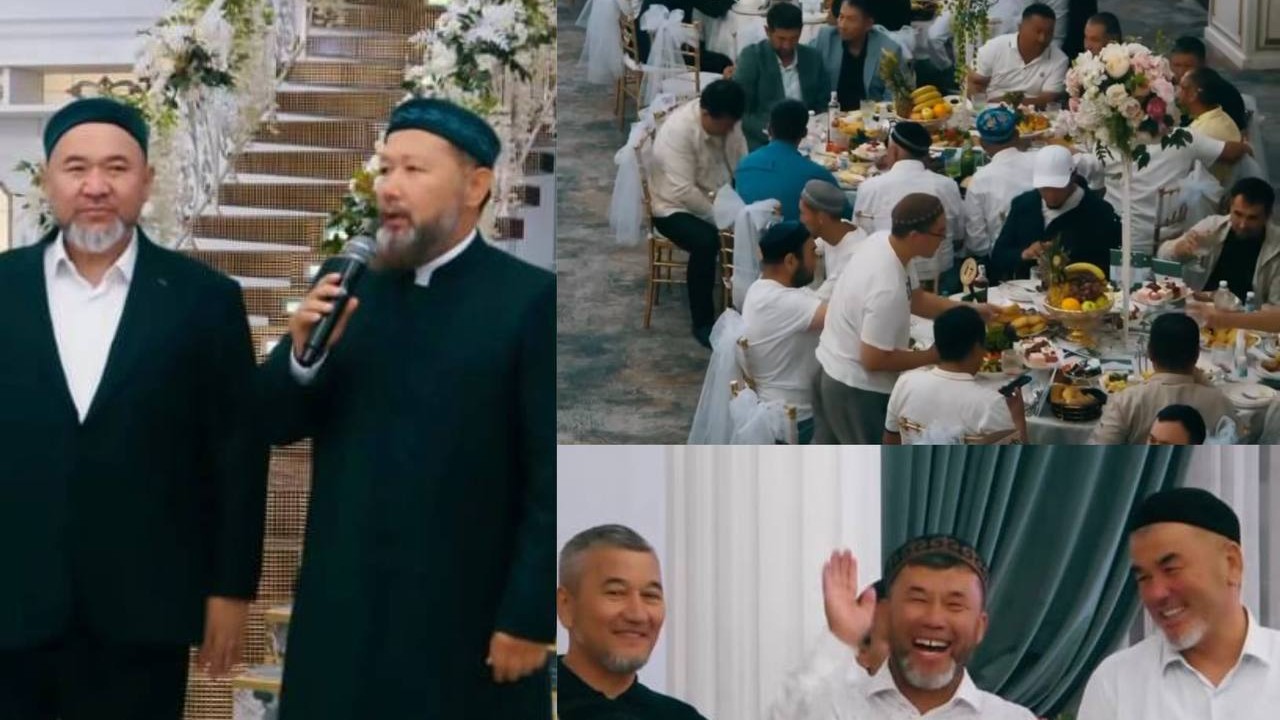 "Бір әйел жоқ": Алматыда имам 350 ер адамды шақырып, қызын ұзатты (ВИДЕО)