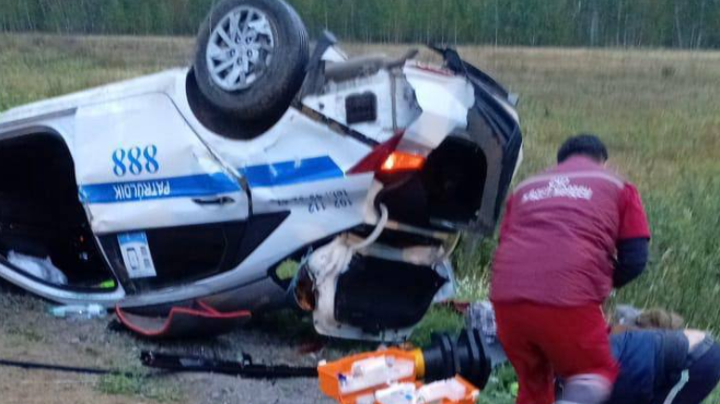 "Бірінің жағдайы ауыр": СҚО-да тағы да полицейлер апатқа ұшырады