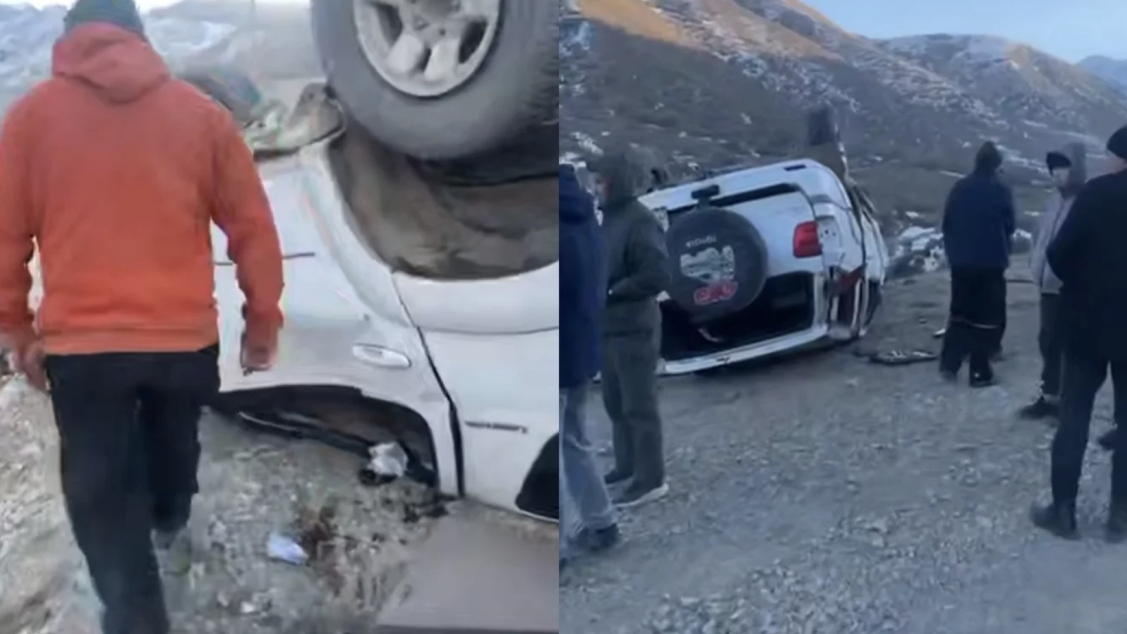 Көлсайда туристер мінген көлік аударылып, бір жолаушы қаза тапты (ВИДЕО) 