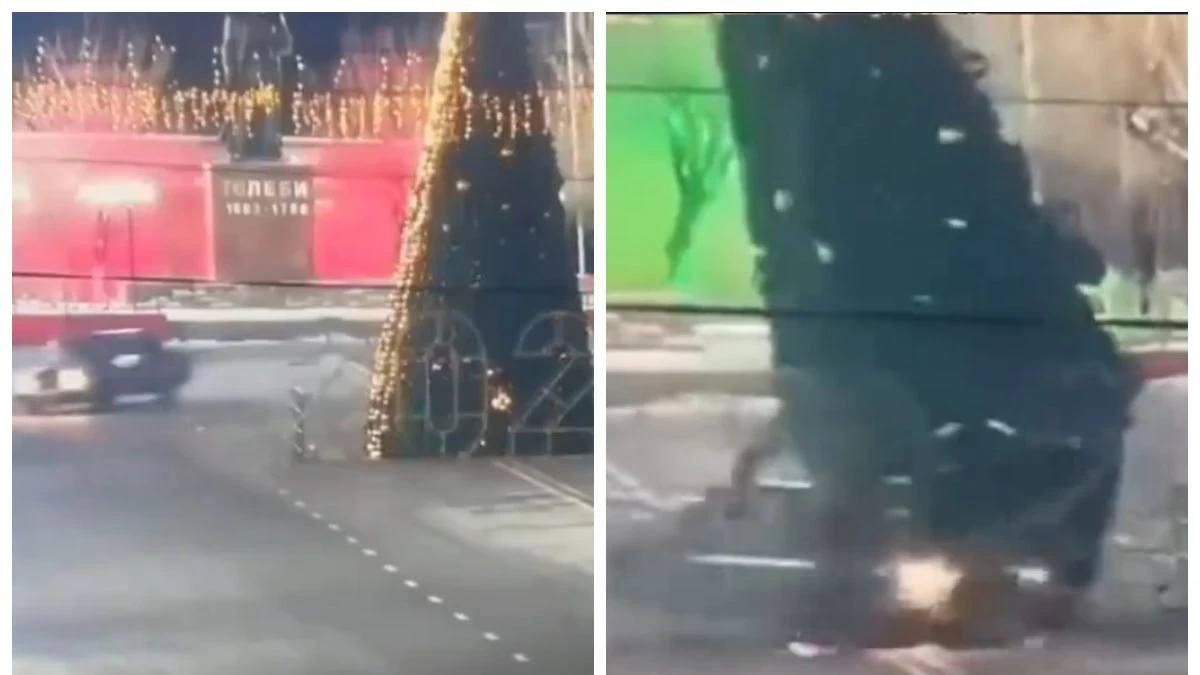 Түркістан облысында жүргізуші бас шыршаны құлатып кетті (ВИДЕО)