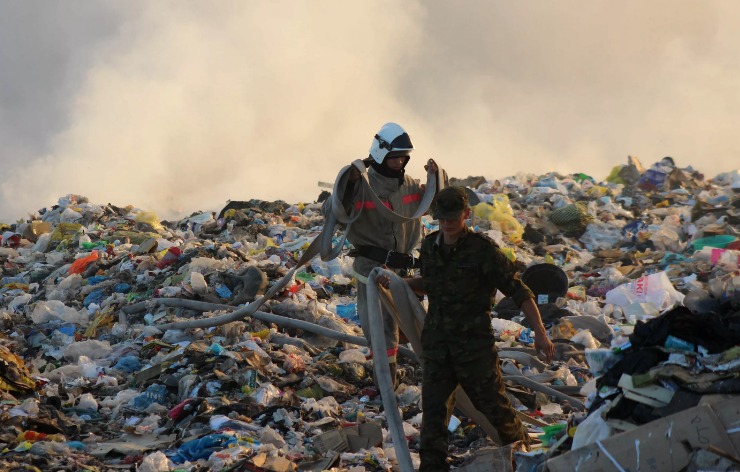 Текелі қаласындағы қоқыс жанған полигондағы өрт сөндірілді