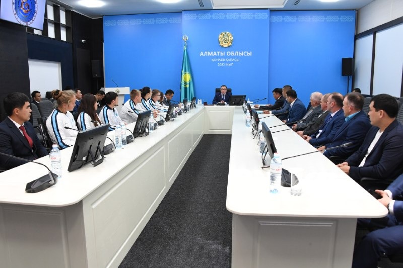 Алматы облысының әкімі Марат Сұлтанғазиев ХІХ Жазғы Азия Ойындарының жеңімпаздары, жүлдегерлері және қатысушыларын қабылдады
