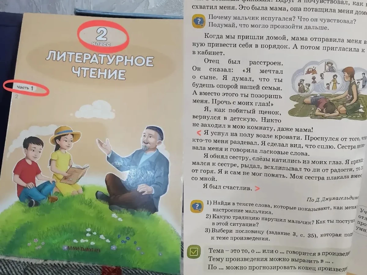 "Әпкем шешіндіріп, сүйді": Мектеп оқушыларына арналған тапсырма қазақстандық ата-аналардың ашуын тудырды