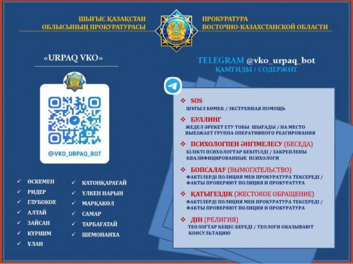 ШҚО-да балаларды онлайн қорғау үшін URPAQ VKO жобасы іске қосылды